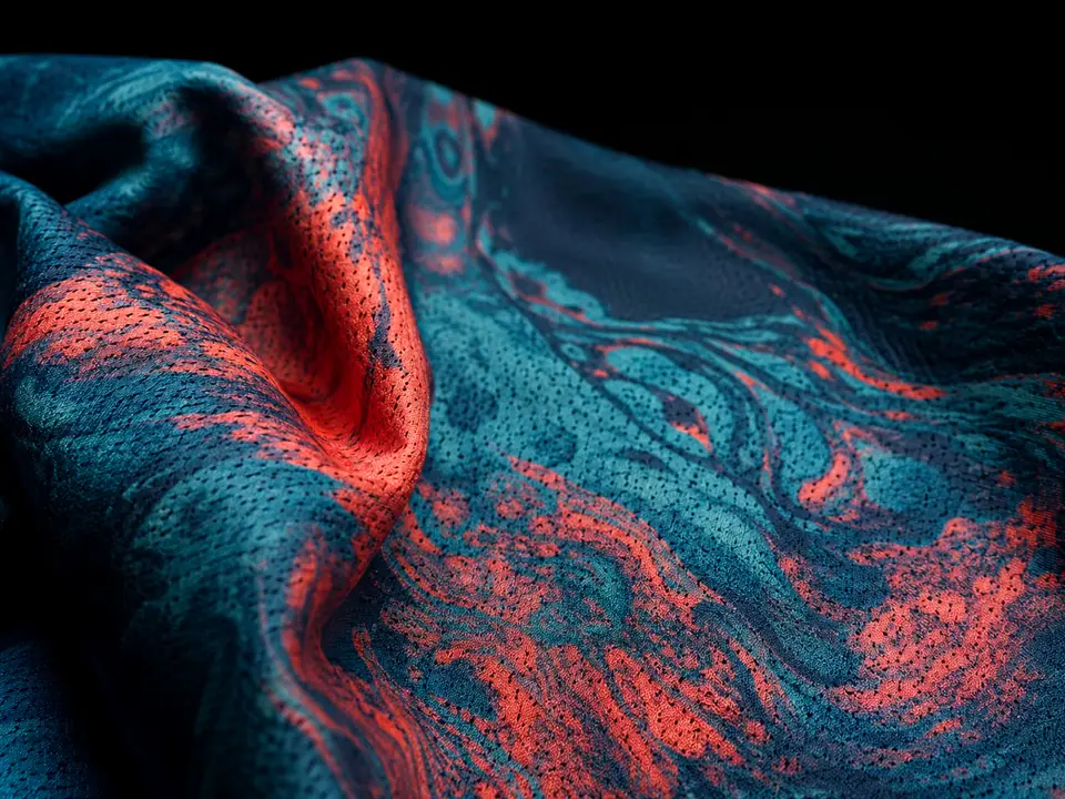 All-over sublimated polyester panel with continuous-tone colour dyed into the fibre
